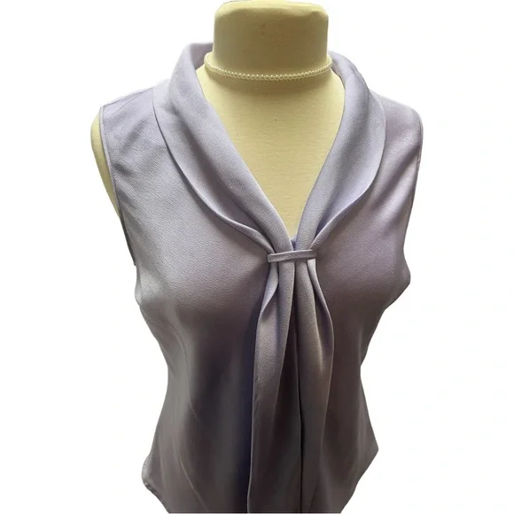 TAHARI PURPLE SLEEVELESS BLOUSE 💟 - Picture 4 of 5